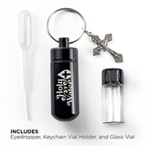 Catholic Holy Water Bottle Keychain Kit - Black