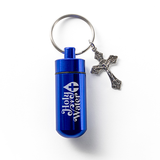 Catholic Holy Water Bottle Keychain Kit - Blue