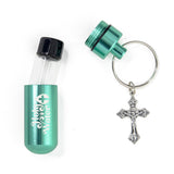 Catholic Holy Water Bottle Keychain Kit - Turquoise