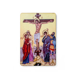 Crucifixion - Byzantine - Wooden Icon with Magnet and Stand