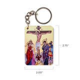 Crucifixion - Byzantine - Wooden Icon Keychain