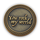 Front: "You rock my world"