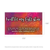 Children's Pass Along Scripture Cards - I Will Let My Light Shine, Pack of 25 - With Stand