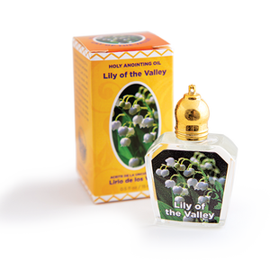 bottle of lily of the valley anointing oil with box