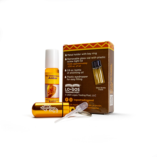 Amber Anointing Oil from Israel, Deluxe Gift Box Set - Gold