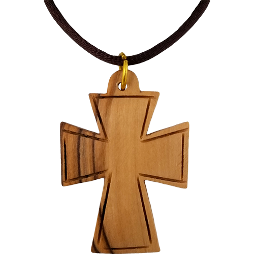 Olive Wood Large Celtic Cross Necklace