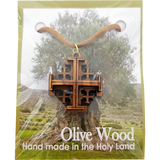 Olive Wood Jerusalem Cross Necklace packaging