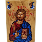 Jesus King of the Universe Olive Wood Color Icon