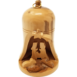 Holy Land Olive Wood Nativity Bell Ornament - Large