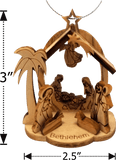 Holy Land Olive Wood Nativity Grotto - Small dimensions