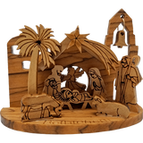 3D Nativity Grotto - Holy Land Olive Wood  - Medium