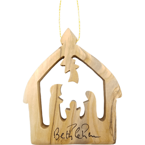 Olive Wood Bethlehem Nativity 3" Ornament 