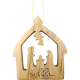 Olive Wood Bethlehem Nativity 3" Ornament 