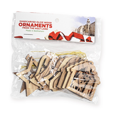 Olive Wood Christmas Ornaments Pack of 10