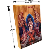 Holy Land Olive Wood Color Icon, the Resurrection of Jesus dimensions