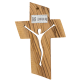 Jesus Cross, Olive Wood Hanging Wall Cross, Jesus Silhouette,  Wooden Wall Cross Décor, Gifts from Holy Land of Israel back view