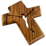 Jesus Cross, Olive Wood Hanging Wall Cross, Jesus Silhouette,  Wooden Wall Cross Décor, Gifts from Holy Land of Israel flat view