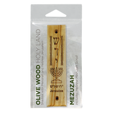 Shaddai & Menorah Olive Wood Mezuzah with Scroll,  Made in Israel, Religious Home Décor for Door & Wall, Includes Parchment Prayer Scroll, Jewish & Messianic House Wall Art in packaging