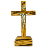 5.5" catholic crucifix cross with inri plaque and detachable stand