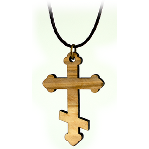 Saint Andrew Cross Olive Wood Necklace