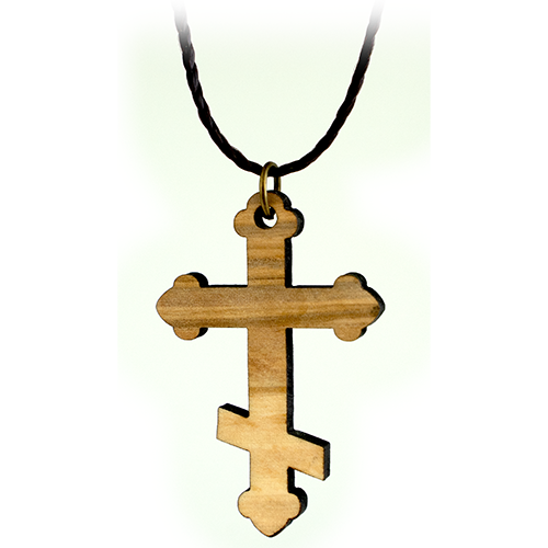 Saint Andrew Cross Olive Wood Necklace