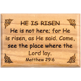 Bible Verse Fridge Magnets, He is Risen - Matthew 29:6, 1.6" x 2.5" Olive Wood Religious Motivational Faith Magnets from Bethlehem, Home, Kitchen, & Office, Inspirational Scripture Décor