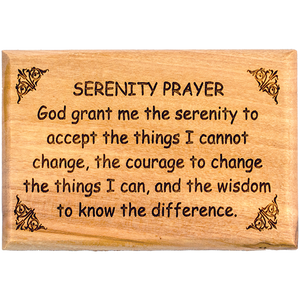 Bible Verse Fridge Magnets, Serenity Prayer, 1.6" x 2.5" Olive Wood Religious Motivational Faith Magnets from Bethlehem, Home, Kitchen, & Office, Inspirational Scripture Décor