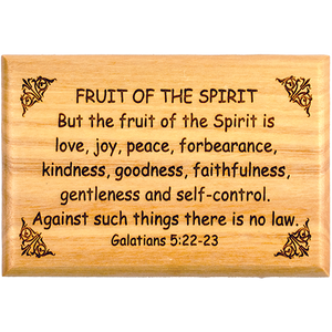 Bible Verse Fridge Magnets, Fruit of the Spirit - Galatians 5:22-23, 1.6" x 2.5" Olive Wood Religious Motivational Faith Magnets from Bethlehem, Home, Kitchen, & Office, Inspirational Scripture Décor