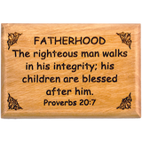 Bible Verse Fridge Magnets, Fatherhood - Proverbs 20:7, 1.6" x 2.5" Olive Wood Religious Motivational Faith Magnets from Bethlehem, Home, Kitchen, & Office, Inspirational Scripture Décor 
