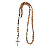 Olive Wood Rope Rosary Virgin Mary and Baby Jesus