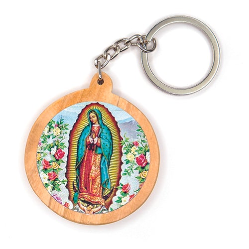Our Lady of Guadalupe, Olive Wood Catholic Keychain