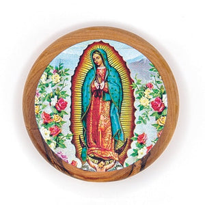 Our Lady of Guadalupe Olive Wood Icon Magnet