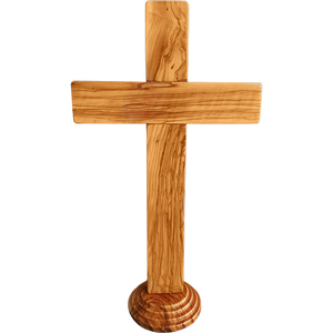 Holy Land 15" Genuine Olive Wood Standing Cross