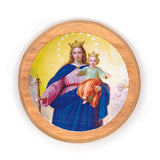 Mary Help of Christians Olive Wood Icon Magnet