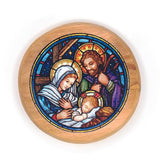 Holy Family Manger Olive Wood Icon Magnet