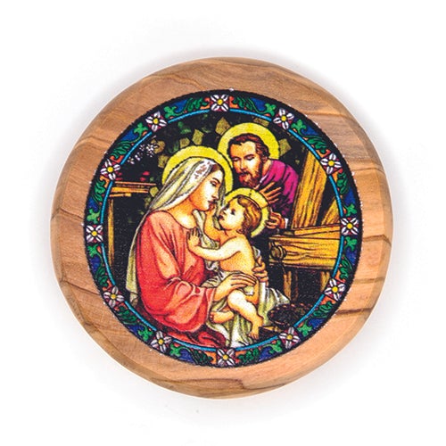 Holy Family Home Olive Wood Icon Magnet