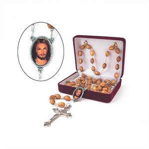 Divine Mercy of Jesus (Portrait) Olive Wood Rosary