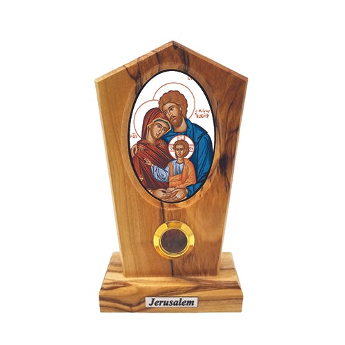 Holy Family (Byzantine) Olive Wood Icon Plaque