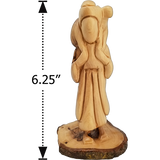 Holy Land Olive Wood Statue - Shepherd Boy King David dimensions