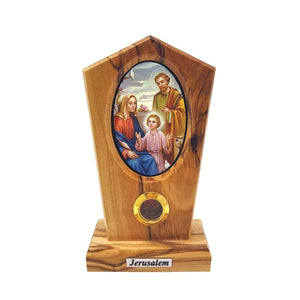 The Holy Family (Outside) Olive Wood Icon Plaque