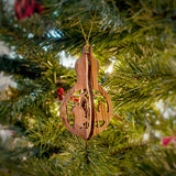 The Journey of Mary & Joseph, 3D Olive Wood Christmas Ornament