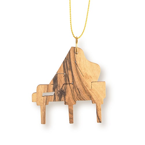 Grand Piano Christmas Ornament, Holy Land Olive Wood