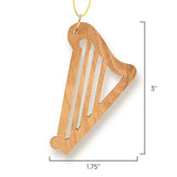Harp Christmas Ornament, Holy Land Olive Wood