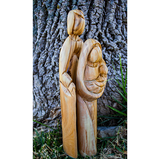 Olive Wood Holy Family Nested- 2 piece outside