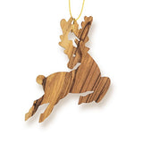 Reindeer Christmas Ornament, Holy Land Olive Wood