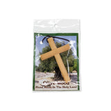 The cross necklace with cord, shown in its gift-ready polybag packaging