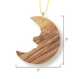 Man in the Moon Christmas Ornament, Holy Land Olive Wood