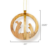 Holy Family Bulb Nativity, 3D Olive Wood Christmas Ornament