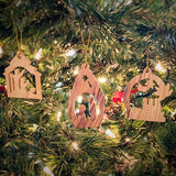 Holy Family Manger, Olive Wood Christmas Ornament