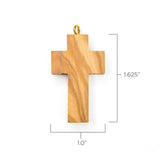 Simple Cross Olive Wood Pendant Charm with eyelet